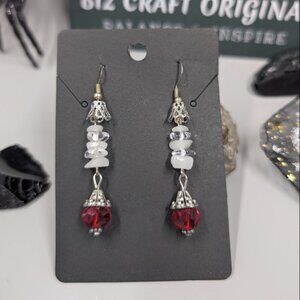 Crimson Frost Totem Earrings